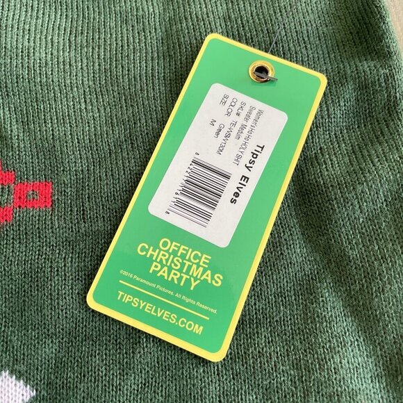Tipsy Elves Sweater Green Ho Ho Holy S#!T Christmas Party Mens Medium (P8) - Picture 5 of 9